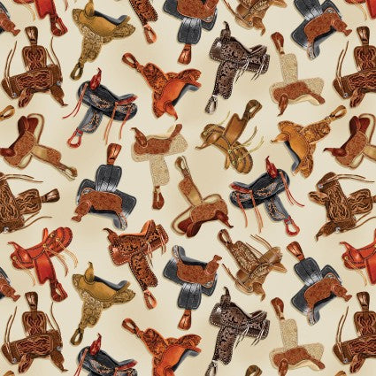 Yellowstone In The Saddle Cotton Fabric