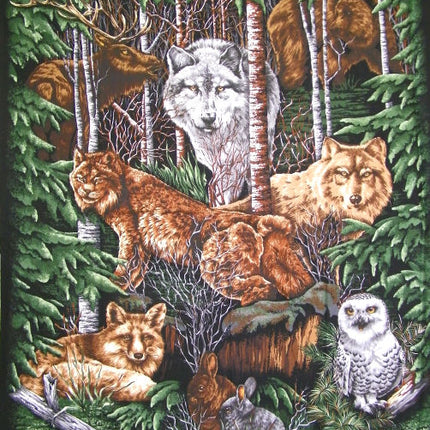 45" Wood Haven Cotton Panel Fabric