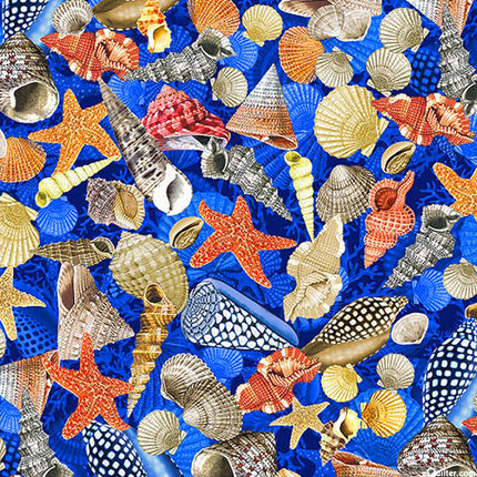 Handmade Valance or Curtain Panel Under The Sea Seashells