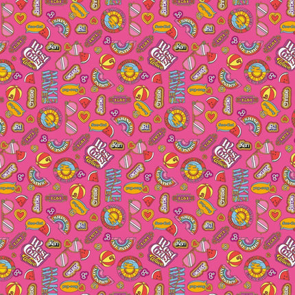 Malibu Barbie Icons Hotpink Cotton Fabric Table Runner & Placemats