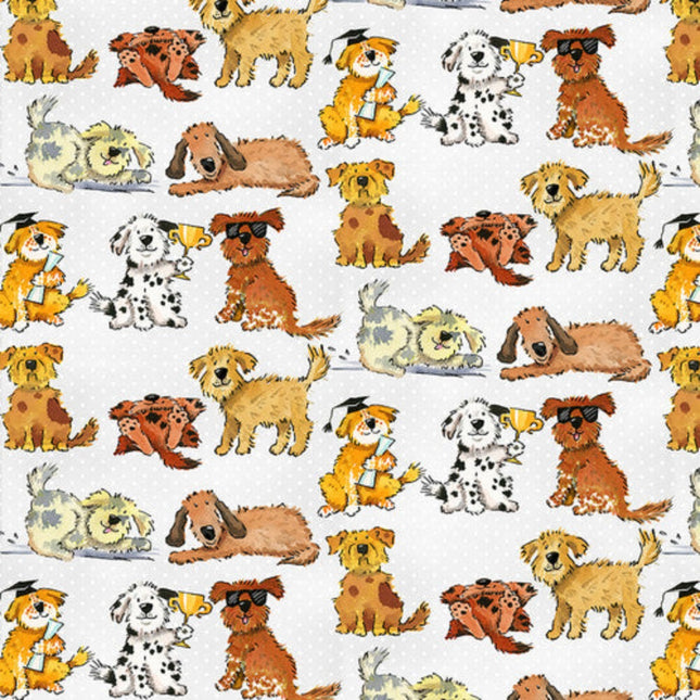 Good Puppy Grey Flannel Fabric