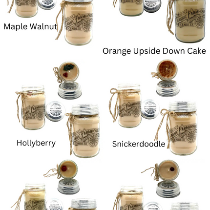 Classic Farmhouse Mason Jar Candles (6 Candles)