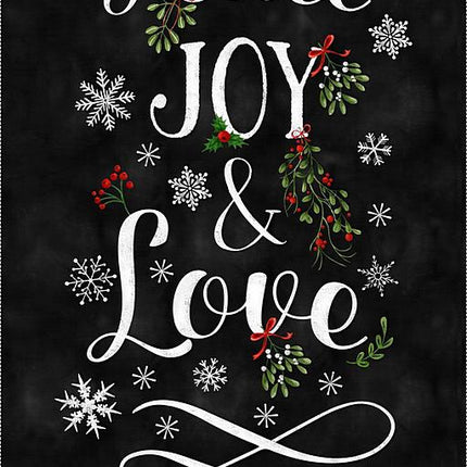 PEACE LOVE JOY Cotton Panel Fabric