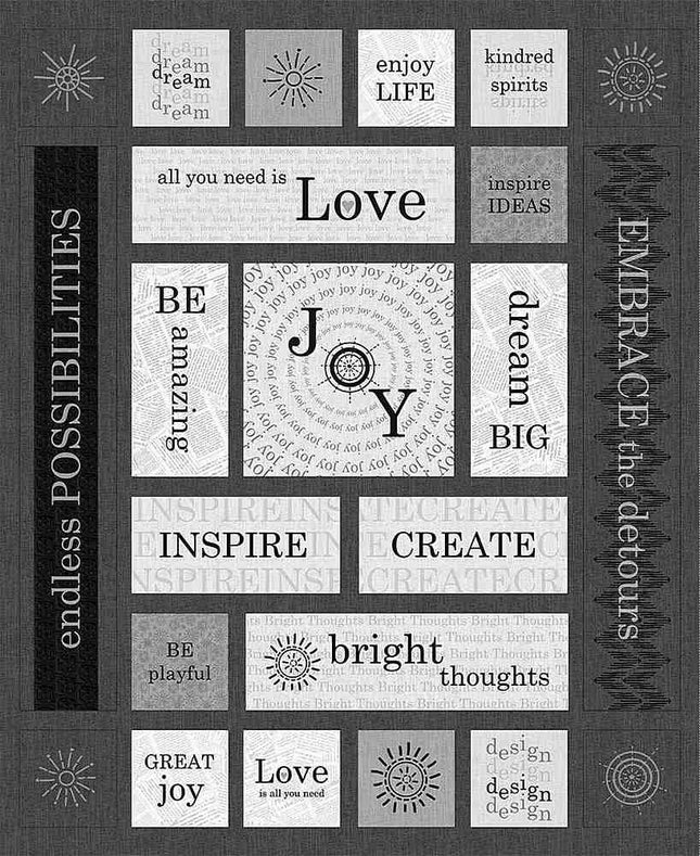 Love Joy Inspire Cotton Panel Fabric