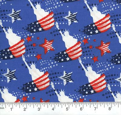 Curtain Valance - Patriotic Lady Liberty Cotton
