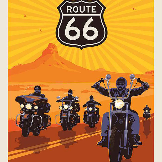 Handmade Tapestry "Route 66 Motorcycle”