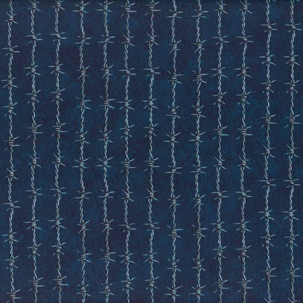 Running Wild Barbed Wire Navy Cotton Fabric