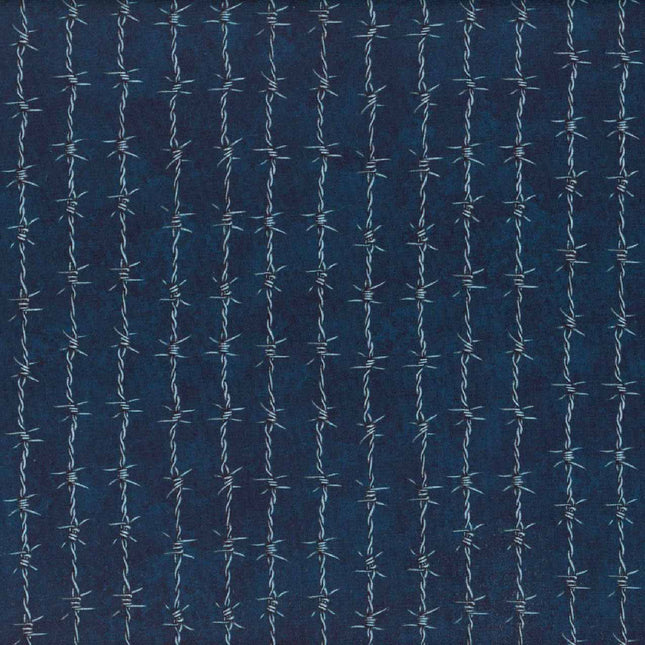 Running Wild Barbed Wire Navy Cotton Fabric