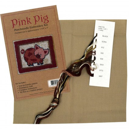 Pink Pig Punchneedle Embroidery Kit
