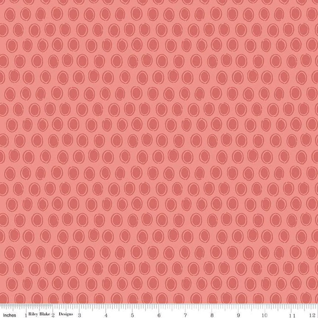 Handmade Valance or Curtain Panel Countryside Dot Coral