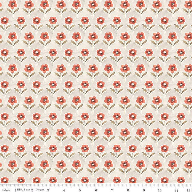 Handmade Valance or Curtain Panel Countryside Blossom Sand