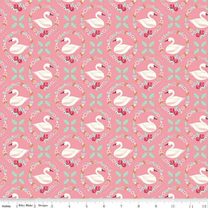 Swan Serenade Odette Peony Cotton Fabric
