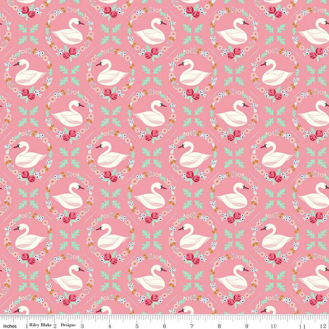 Swan Serenade Odette Peony Cotton Fabric