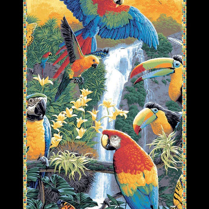 Tropical Toucan 45" Cotton Panel Fabric