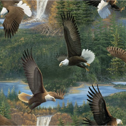 Handmade Valance or Curtain Panel Wild Wings Scenic Somerset Point Eagles