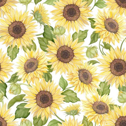 Handmade Valance or Curtain Panel Sunflower Garden Packed Sunflowers