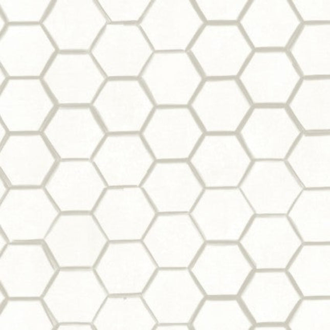 Sunflower Garden Honeycomb White Cotton Fabric