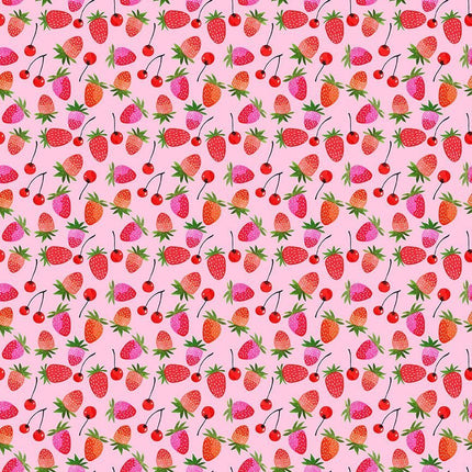 Sidestroke Boogie Peony Berries Cotton Fabric