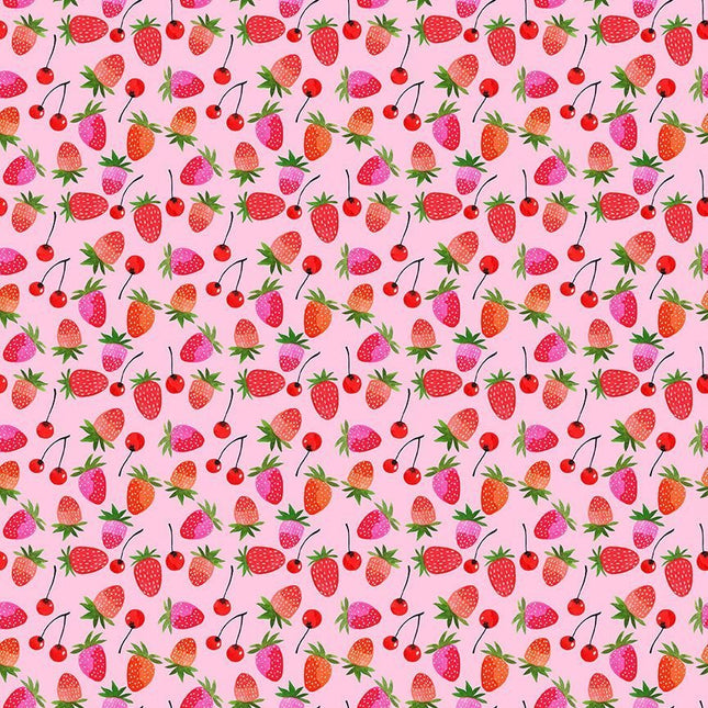 Sidestroke Boogie Peony Berries Cotton Fabric