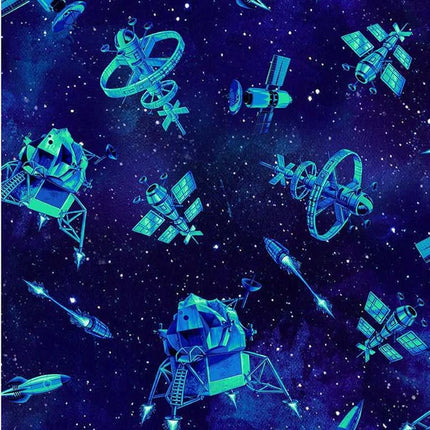 Handmade Valance or Curtain Panel Spacecraft