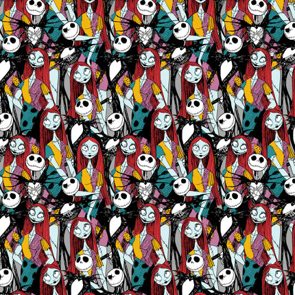 The Nightmare Before Christmas Sally & Jack Print Cotton Fabric