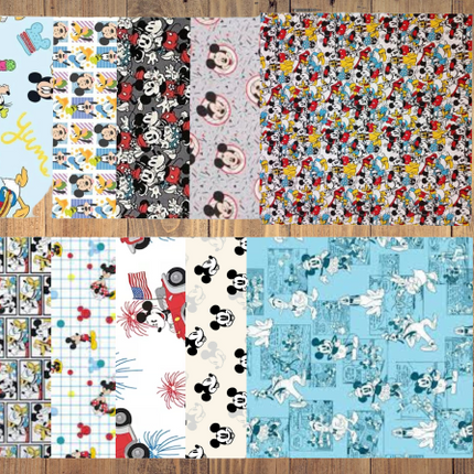 10 Half Yards  -   Assorted Disney Mickey Mouse Half Yard Bundle