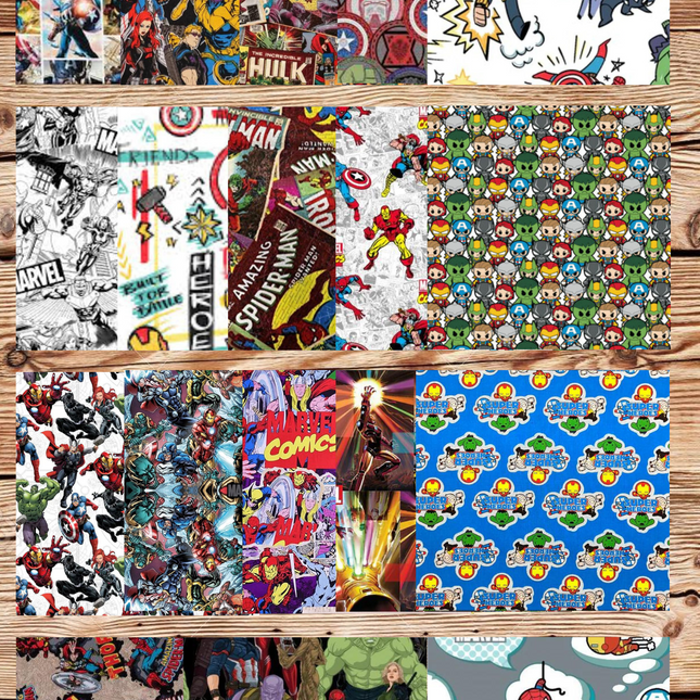 Assorted Avengers Flat Fold Assortment 25 Yard Bundle Cotton Fabric