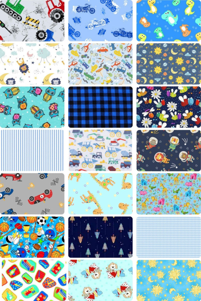 Blue Flannel 1/2 Yard or 1 Yard Bundle Flannel Fabric