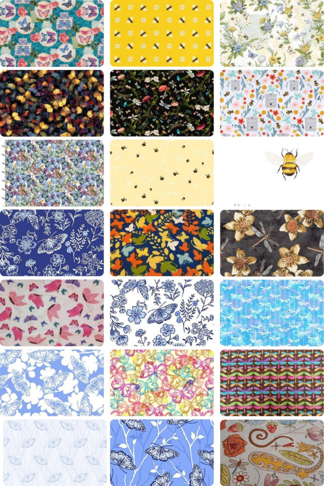 10 Fat Quarters - Assorted Butterflies & Insects Fat Quarter Bundle