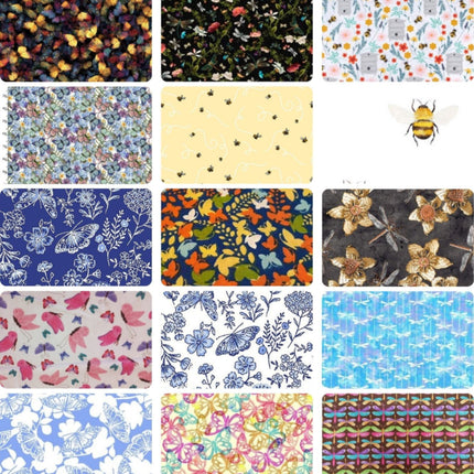 Assorted Butterflies & Insects Fabric - 1 lb Scrap Bundle