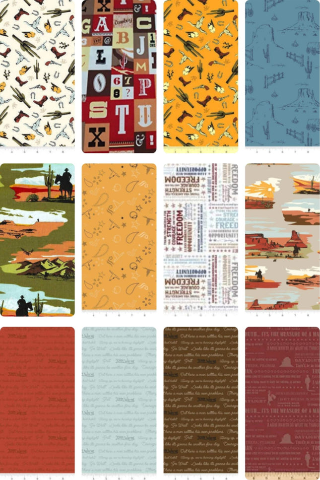 10 Fat Quarters -  Assorted John Wayne Fat Quarter Bundle