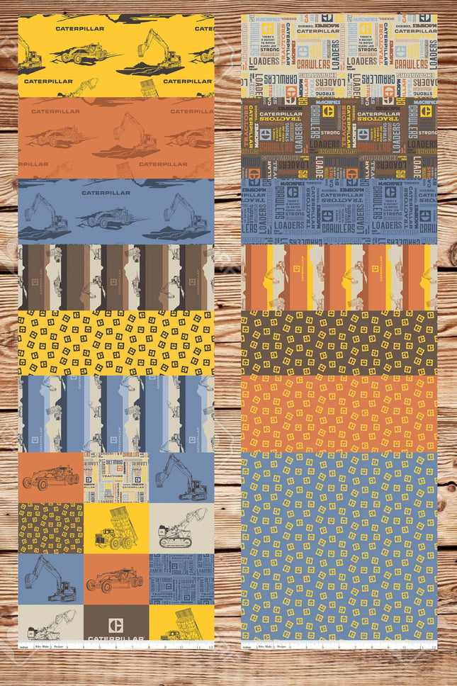 Assorted Vintage Caterpillar Flat Fold Assortment 10 Yard Bundle Cotton Fabric