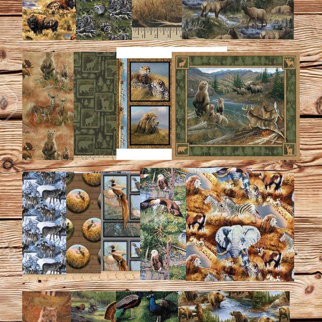 Assorted Wild Wings Wildlife Flat Fold Assortment 40 Yard Bundle Cotton Fabric
