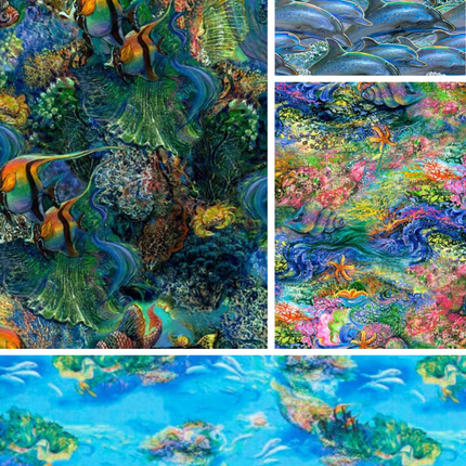 Assorted Call of the Sea Flat Fold Assortment 10 or 25 Yards Bundle Cotton Fabric
