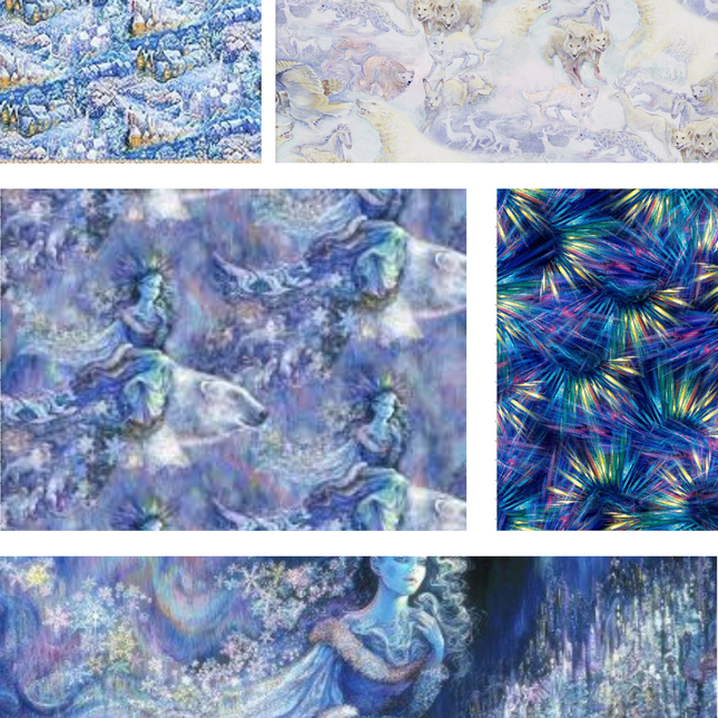 Assorted Polar Journey Flat Fold Assortment 10 or 25 Yards Bundle Cotton Fabric