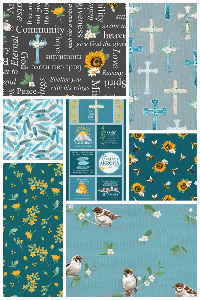 Assorted Love Never Fails Flat Fold Assortment 10 or 25 Yards Bundle Cotton Fabric