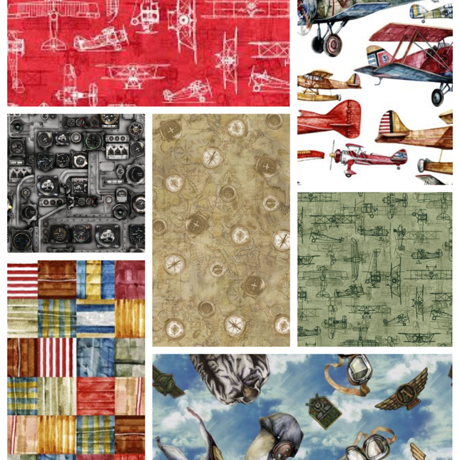 Assorted First in Flight Flat Fold Assortment 10 or 25 Yards Bundle Cotton Fabric