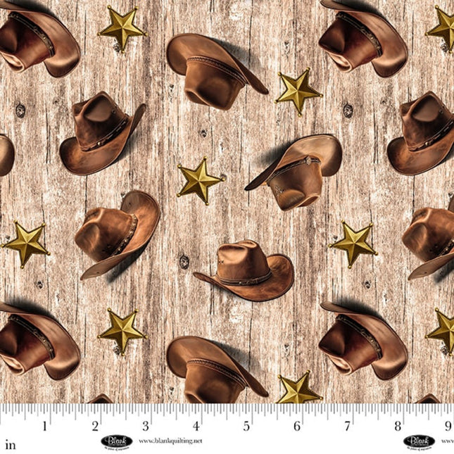 Curtain Valance - Spurs & Spirit Cowboy Hats and Stars Cotton