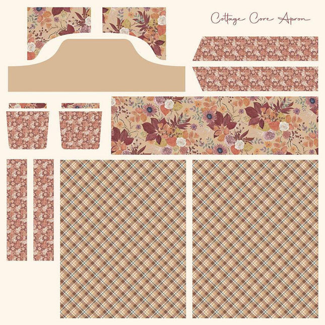 Evening on the Prairie Home Décor Cottage Core Apron Panel Sienna Cotton Fabric