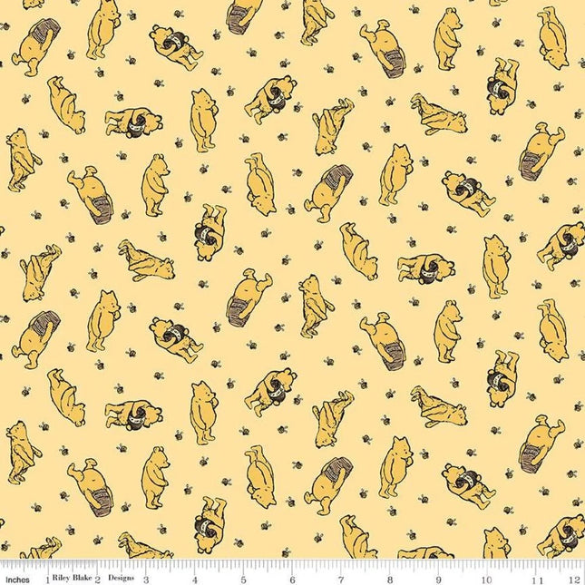 Winnie the Pooh Toss Sunshine Cotton Fabric