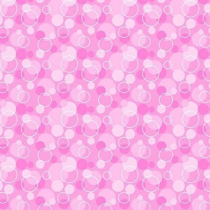 Pink Bubbles Flannel Fabric