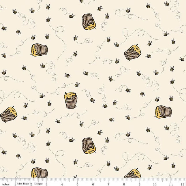 Curtain Valance - Winnie the Pooh Bees Cream Cotton