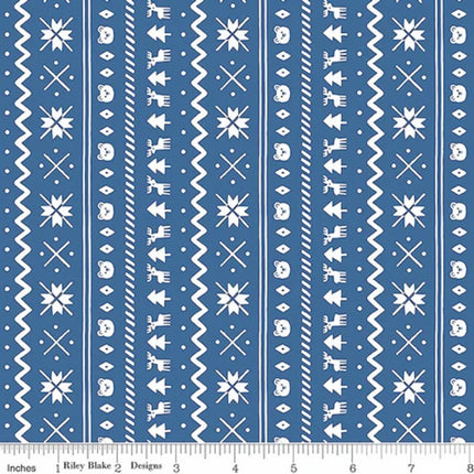 Northern Lights Fair Isle Ocean Flannel Fabric
