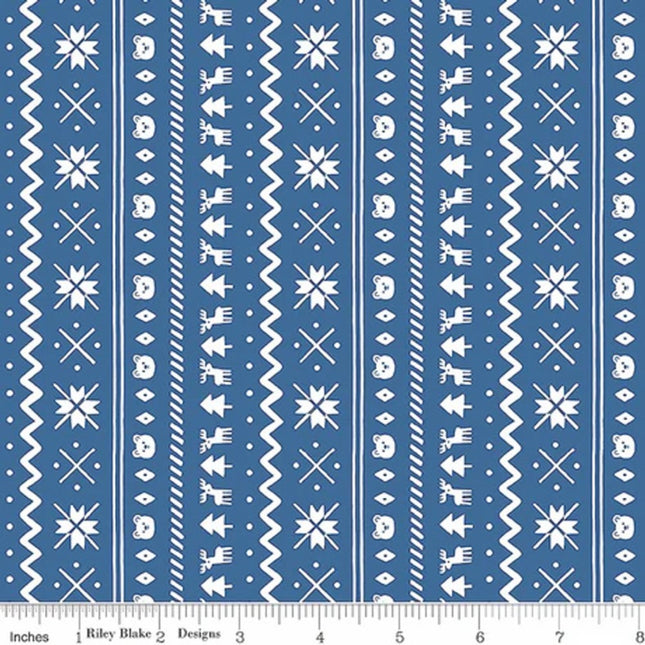 Northern Lights Fair Isle Ocean Flannel Fabric