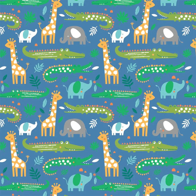 Pillowcase - Zoo Animals Blue Cotton Flannel