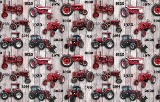 Farmall History-Whitewash Cotton Fabric