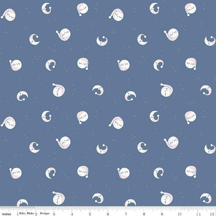 Twinkle Little Star Goodnight Moon Denim Cotton Fabric