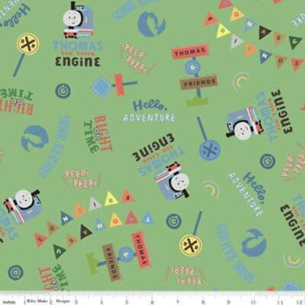 Thomas & Friends Sodor Railway Words Cotton Fabric