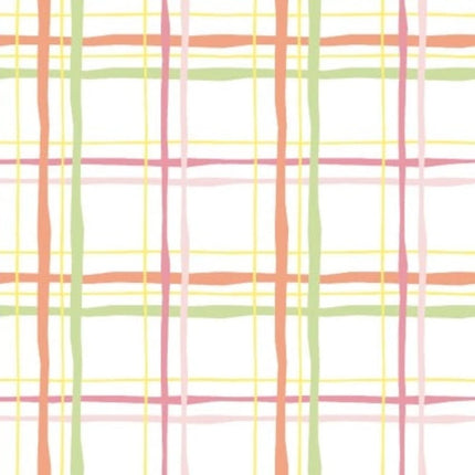 Savannah Plaid White Flannel Fabric