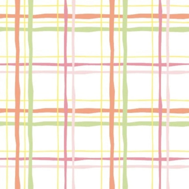 Savannah Plaid White Flannel Fabric
